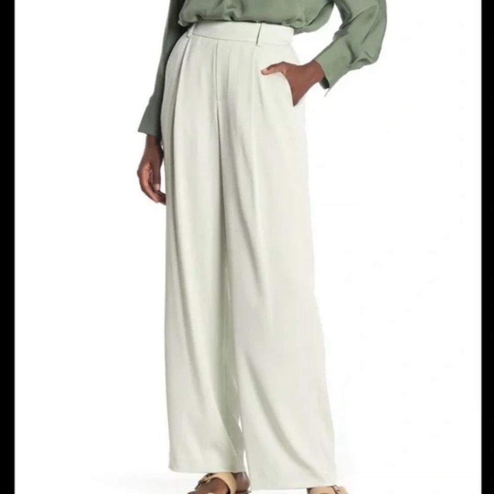 Vince Wide Leg Pants in Pale Green